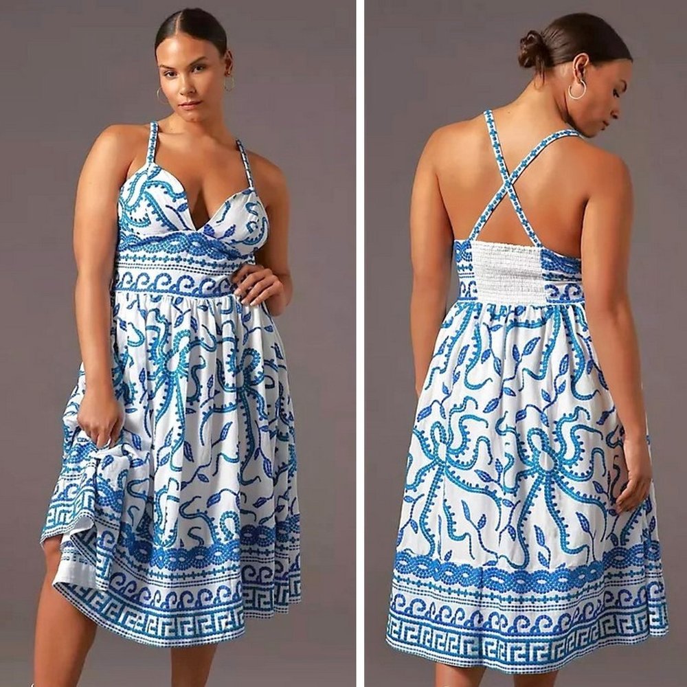 💙 NEW Anthropologie Maeve Seaside Midi Sundress 22W